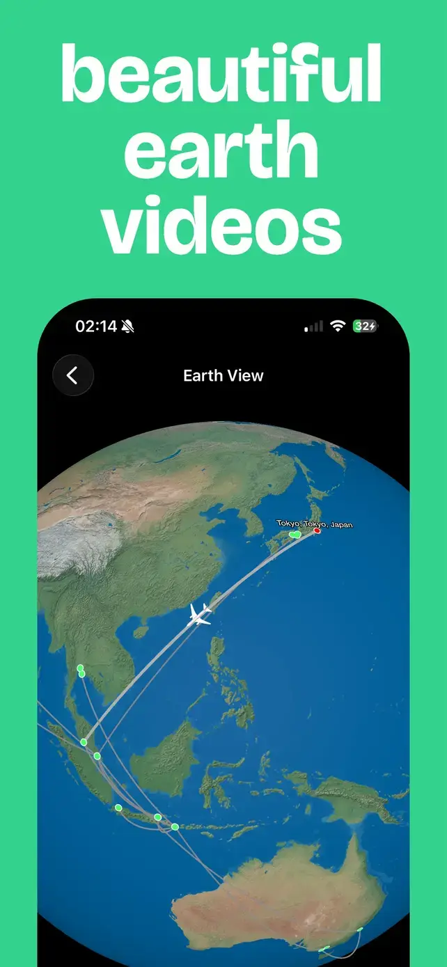 Beautiful Earth Videos - Globe animation of your journey with our trip animation app